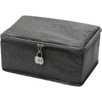 LTPRTZ Caja de almacenamiento con cierre - Caja plegable - Almacenamiento seguro - Cerradura numérica integrada - 30 x 20 x 14 cm - Gris