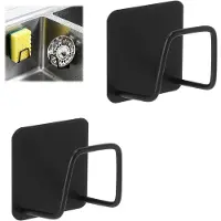 LTPRTZ Soporte para esponjas - Organizador de cocina - Para mantener el fregadero ordenado - Sin necesidad de taladrar - Juego de 2 unidades - Color negro