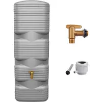 LTPRTZ Wandtank Completa - Almacenamiento de agua de lluvia - Riego de jardín - Diseño que ahorra espacio - 170 litros - Gris cemento