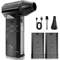 LTPRTZ Soplador eléctrico para limpieza de superficies - Potente soplador de aire - Ideal para limpiar aparatos - Sistema de doble batería - 8000 mAh - Color negro