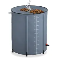 LTPRTZ Depósito plegable para agua – Tanque de agua – Para riego en el jardín – Diseño que ahorra espacio – 200 litros – Gris oscuro