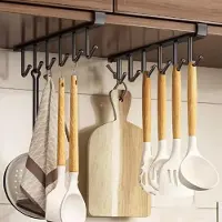 LTPRTZ Soportes para utensilios de cocina - Estanterías para la cocina - Organización de la cocina - Sin necesidad de taladrar - 2 unidades - Color negro