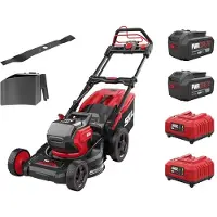 Skil Cortacésped eléctrico inalámbrico 0151BA (motor sin escobillas, 2 baterías de 20V, ancho de corte de 46 cm, depósito de recogida de 50 litros)