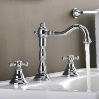 Sanitary Brands Kronenbach IOTA 2.0: Grifo de lavabo de tres orificios, sin juego de desagüe