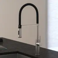 Sanitary Brands Grifo de cocina monomando Kronenbach Lima, con caño articulado y flexible, y ducha de mano con 2 tipos de chorro