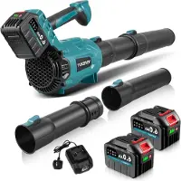 LTPRTZ Accu Bladblazer - Ventilador eléctrico - Mantenimiento de jardines - Potente, 23000 RPM - 77 cm - Negro
