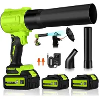 LTPRTZ Accu Bladblazer - Herramienta portátil - Facilidad de uso para el cuidado del jardín - Potente flujo de aire - 2 baterías de 4.0 Ah - Color negro