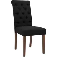 CLP Silla de comedor , tapizada con respaldo, modelo Lisburn. Silla de cocina con patas de caucho que protegen el suelo. Color: negro. Material: tela