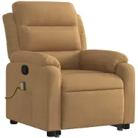 Syfax Sillón reclinable de masaje elevable terciopelo marrón