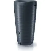 Merkloos Depósito de agua de lluvia barril recogida de agua - 240 litros - 59,3 x 59,3 x 111 cm - Plástico - Antracita