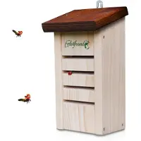 Merkloos Casa para mariquitas insectario - Madera maciza - 2 cm de grosor - Entradas en ranura inclinadas - Para invernar y material de anidación
