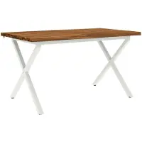 Syfax Mesa de comedor con borde natural 140 x 70 x 75 cm