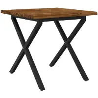 Syfax Mesa de comedor con borde natural 70 x 70 x 75 cm