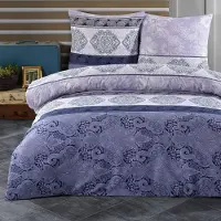Merkloos Juego de funda de edredón de algodón de 200x200 cm con dos fundas de almohada de 80x80 cm, con cierre de cremallera