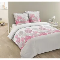 Merkloos Juego de funda de edredón de 100% algodón, 240 x 220 cm, en color beige y rosa, con 2 fundas de almohada de 65 x 65 cm