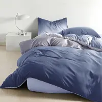 Merkloos Juego de funda de edredón de 200 x 200 cm con 2 fundas de almohada, color azul, de microfibra, sin necesidad de planchado y resistente a las arrugas
