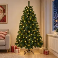 Syfax Árbol de Navidad artificial 150 cm 150 LED Blanco Cálido