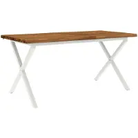 Syfax Mesa de comedor con borde natural 160 x 80 x 75 cm