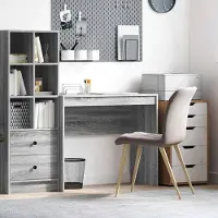 Merkloos Escritorio minimalista de madera maciza, 90 x 40 cm