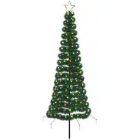 Syfax Árbol de Navidad de espumillón con luces LED y estaca EKENAS