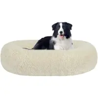 Merkloos Cama ortopédica para perros redonda con funda lavable