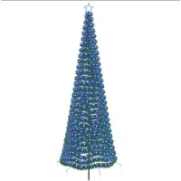 Syfax Árbol de Navidad de espumillón con luces LED y estaca EKENAS