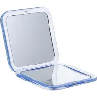 LTPRTZ Espejos de maquillaje Triple - Espejo plegable - Maquillaje Aplicar - 7x Ampliado - 8,3 x 8,3 cm - Azul