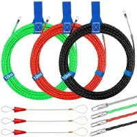 Dripio Ayudante para el tendido de cables, 10 metros, juego de 3 unidades, 4 mm, con varillas guía