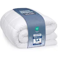 Utopia Bedding : Edredón de 140 x 200 cm, edredón ligero con relleno de poliéster para todas las estaciones, de microfibra, para 1 persona (blanco)