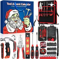 Izoel Calendario de Adviento Herramientas 2026 Hombre Adolescentes Chicos 24 Herramientas Manuales Rojo