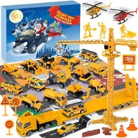 Izoel Calendario de Adviento 2026 Coches Niños Niños 24 Vehículos de Construcción