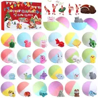 Aikunlnb Calendario de Adviento 2026 Niños Bomba de Baño Navidad Bombas de Baño para Niños con 24 Animales Sorpresa Hechas a Mano Naturales y Orgánicas Bombas