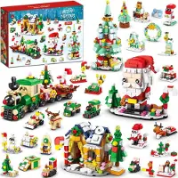 YeahBoom Calendario de Adviento Bloques de Construcción Set 24 Días Caja Misteriosa Cuenta Atrás Regalo 24 Piezas Calendario de Adviento Juguete Papá Noel