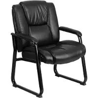 Dripio Sillón ejecutivo de gran tamaño para personas altas y robustas, tapizado en cuero sintético negro, base con ruedas, capacidad de hasta 500 lbs, con detalles de acolchado