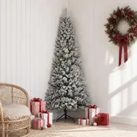 Syfax Árbol de Navidad artificial 150 cm PVC y Acero Verde y blanco
