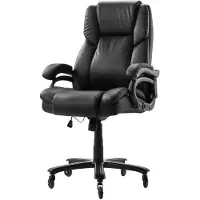 Dripio Silla de oficina ergonómica, con respaldo alto, de cuero sintético (PU), color negro