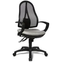 Dripio Silla de oficina giratoria Open Point SY, tapizada en tela, color negro/gris claro