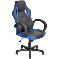 Dripio Silla de juego, silla de oficina con ruedas, azul, con altura ajustable