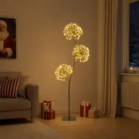 Syfax Árbol de Navidad LED en forma de S Negro 18 x 18 x 120 cm Acero