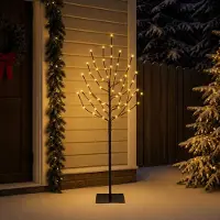 Syfax Árbol de Navidad LED Negro 18 x 18 x 150 cm Acero 140 LED