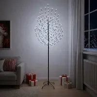 Syfax Árbol de Navidad LED Negro 210 cm Acero 180 LED