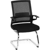 Dripio Silla de visita Inventor V, tapizada en tela/malla, color negro, con base de patines
