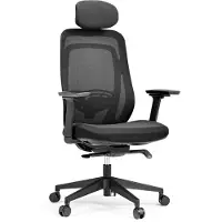 Dripio Silla de oficina ergonómica Vivadapt, color negro, con reposacabezas y reposabrazos 3D