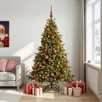 Syfax Árbol de Navidad artificial con bolas 180 cm 300 LED