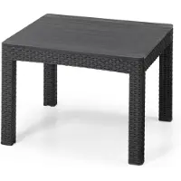 Markenlos Mesa rectangular de material sintético, color gris grafito, compacta y resistente a la intemperie
