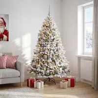 Syfax Árbol de Navidad Artificial con Adorno 210 cm 300 LED