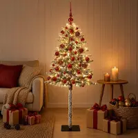 Syfax Árbol de Navidad Artificial con Adorno 150 cm 150 LED