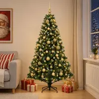 Syfax Árbol de Navidad Artificial con Adorno 210 cm 300 LED