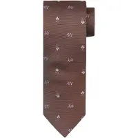 Suitable Corbata Seda Flores Marrón