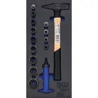 Bgs 4041 1/3: Kit de herramientas para carro de taller, que incluye: juego de herramientas de hierro y martillo, 15 piezas.